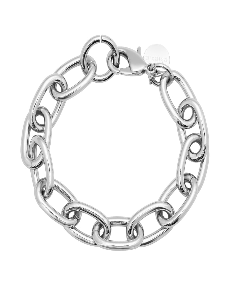 Front of a size 7" Alana Bracelet 7" Silver in Silver by Eklexic. | dia_product_style_image_id:283118